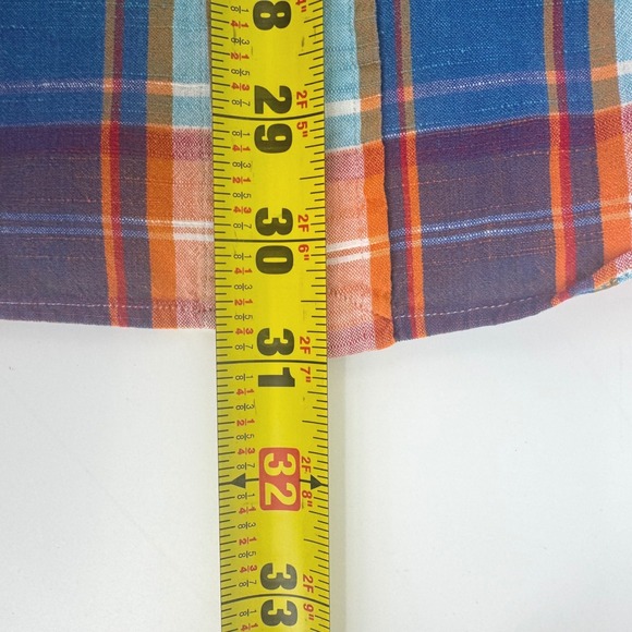 Ralph Lauren Classic Fit Short Sleeve Plaid Button Down Shirt Men L 10% Cotton - Picture 8 of 8